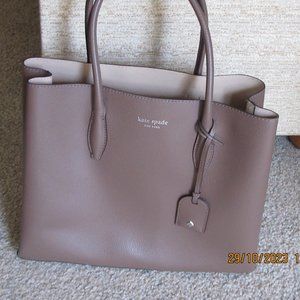 KATE SPADE SATCHEL WITH CROSSBODY STRAP, DARK TAUPE